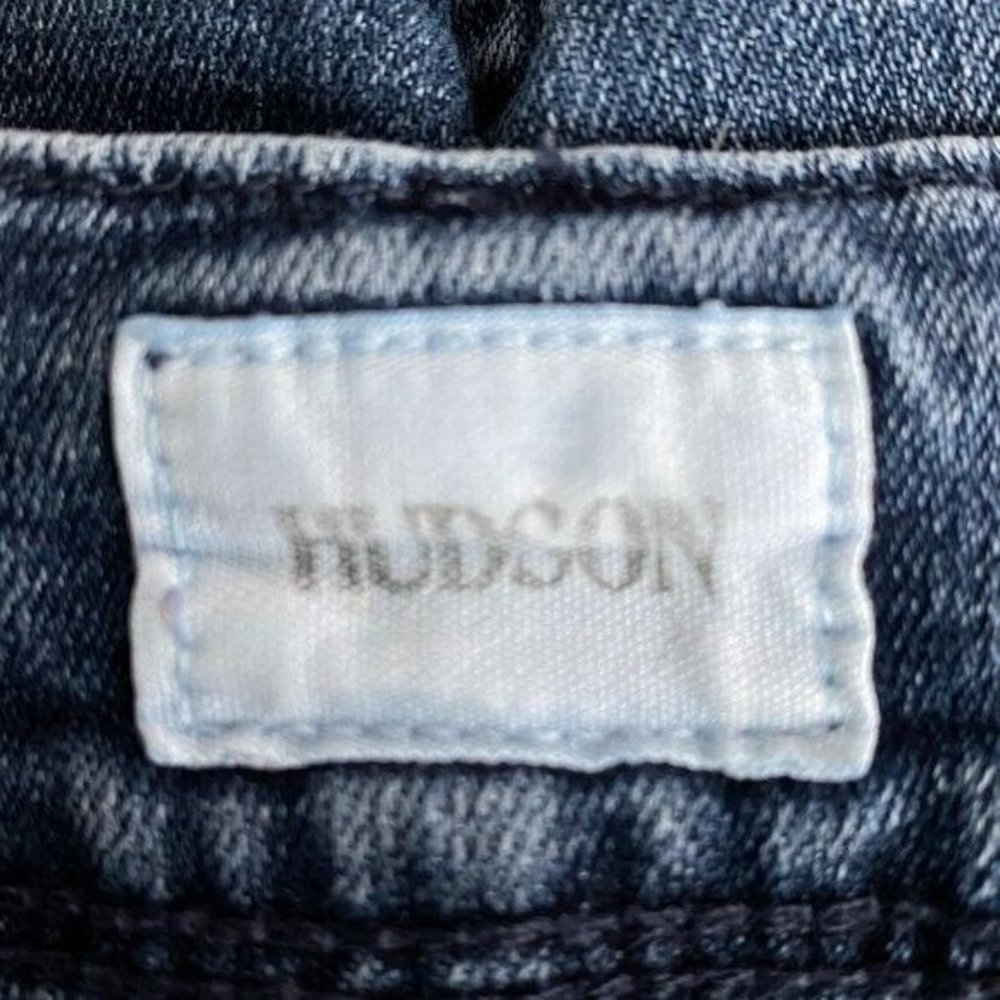 HUDSON Collin Flap Skinny Ankle Ripped Jeans Medium Wash Distressed Womens Sz 25 - Picture 6 of 8